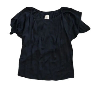 Anagram Black Sheer Silk Blouse 4